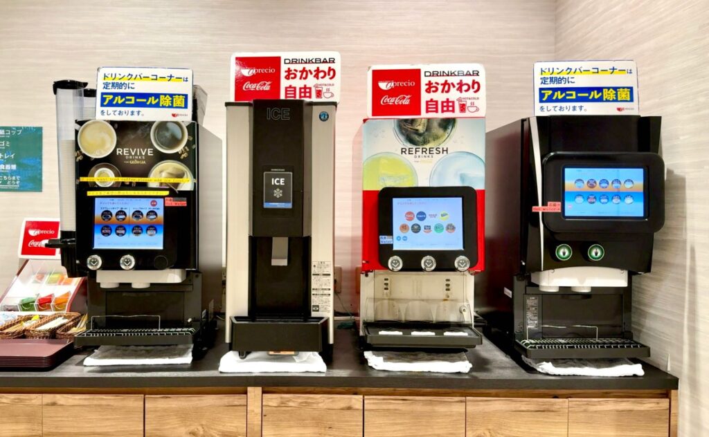 カフェラウンジNODOKAのドリンクコーナー