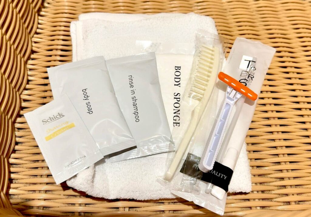 カフェラウンジNODOKAでシャワー利用時にもらえるアメニティ一式