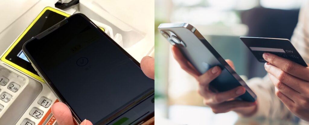 スマホのタッチ決済かカード番号入力で支払い