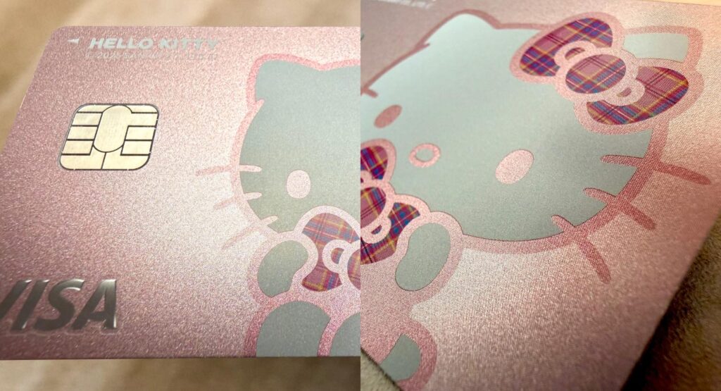 三井住友カード ゴールド(NL)ハローキティデザインの実物写真(表面のアップ)